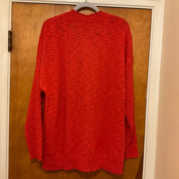 J. Jill Cotton Blend Button Front V-neck Cardigan Sweater Sangria Red Sz XL NWT - Picture 4 of 13